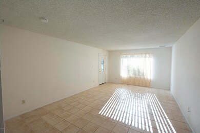 Front door and living room