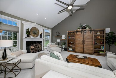 Great Room is Warmed by Natural Gas Fireplace with