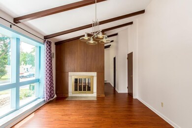 Great room-2 view of double fireplace