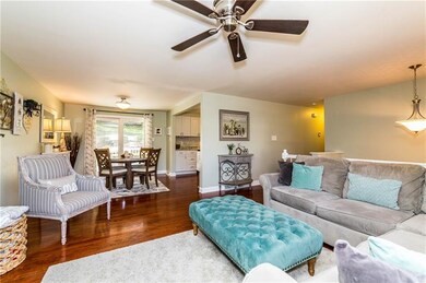 This open area between the dining area and living 