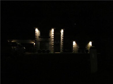 Front view at night.