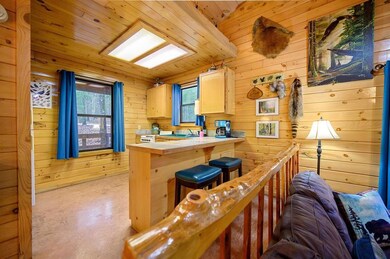 Kitchen featuring wood walls, light brown cabinetr