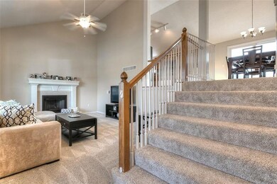 Spacious great room with vaulted ceilings for an o