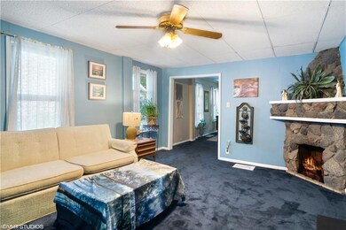 Living room with fireplace