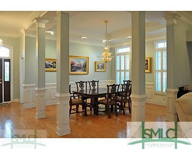 Dining Room. Custom lighting in dining area.
