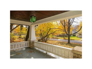 Porch-Front. Notice the beautiful ceiling