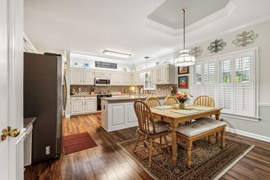 Plenty of space for your dishware & cooking gadgets. View of backyard through the new plantation shutters.