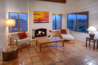 Living room with beamed ceilings