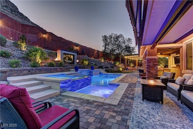View of swimming pool with an outdoor living space