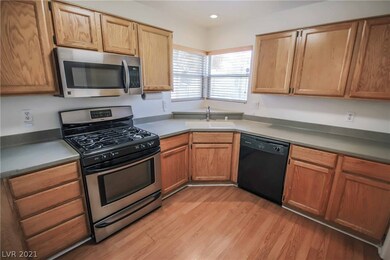 Kitchen with solid surface countertops