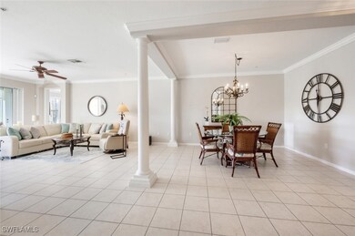 Dining room featuring ceiling fan with notable cha