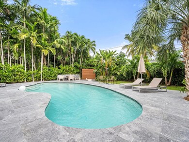 Pool area with outside shower