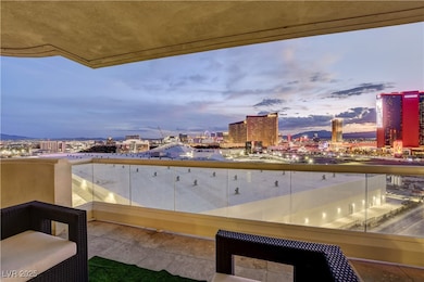 Balcony with a view of city