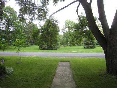 View from the front covered porch, looking towards