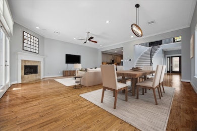Virtually Staged: Open Living Room w/floor to ceil