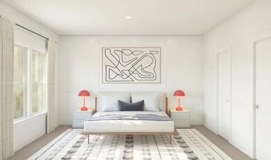 Primary suite with decorative feature wall