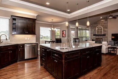 Kitchen is open to the living area.  Spacious work area plus prep sink.