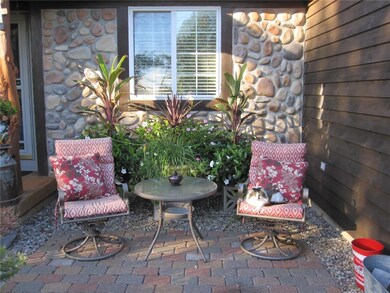 Front courtyard patio welcomes family & friends