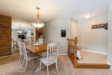 Eating area adjoined to full length sliding glass 