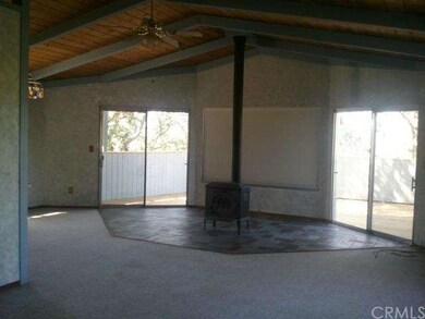 Woodstove on tile hearth