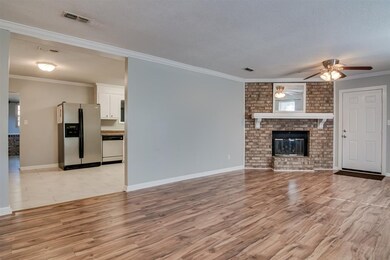 Large living room with fireplace