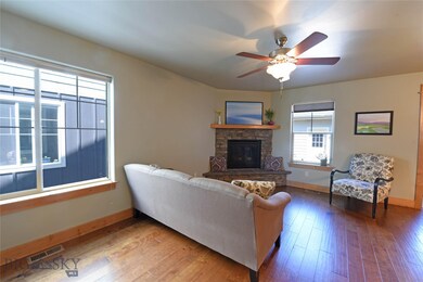 Family Room with gas fireplace and stacked rock.