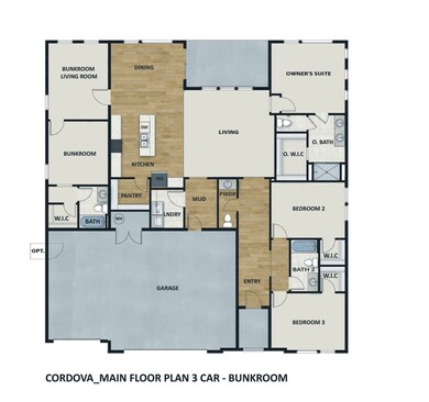 Cordova Floorplan with Bunkroom