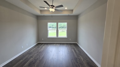 owner suite - hard flooring added - fan, LED's & cat6 internet connections - 10 ft trey ceiling