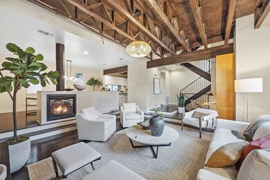 Open floor plan and high ceilings. Gas log firepla
