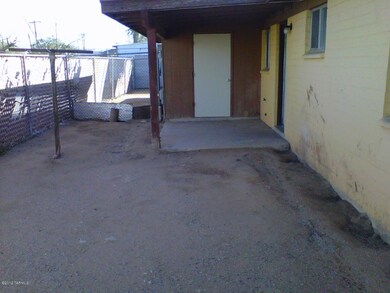 fenced back yard