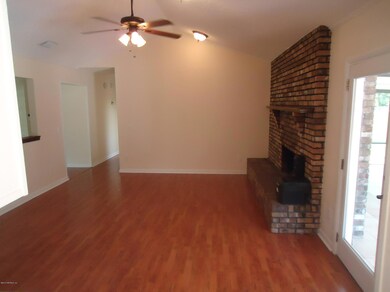Brick Fireplace with Mantle
