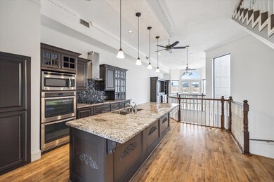 Chef’s kitchen with an open floorplan, seamlessly