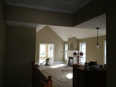 Great Room from kitchen/ foyer looking into great 