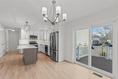 Dining area with a view toward the patio