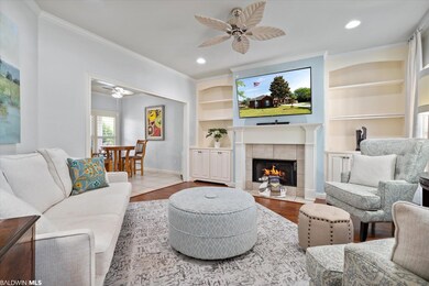 spacious family room with fireplace