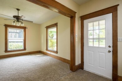 living room with brand new carpet