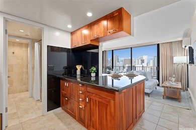 Kitchen with two burner cooktop & microwave