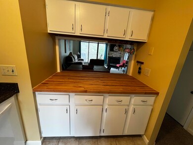 Refinished wood butcher block breakfast bar