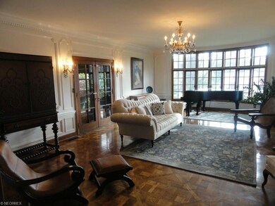 Formal Living room, parquet flooring, French doors