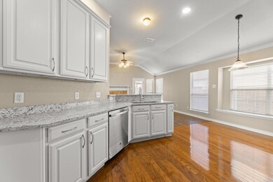 Kitchen with dishwasher, dark hardwood / wood-styl