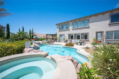 View of pool featuring a patio, outdoor lounge are