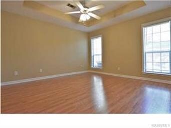 THE MASTER BEDROOM FEATURES TREY CEILINGS, FRESH P