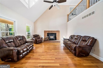 Family room with wood burning stove