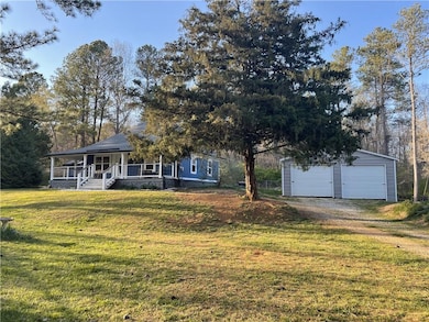 Front of house and garage