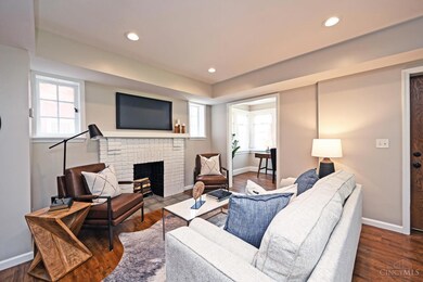 The living room is adjacent to the study.