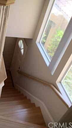 Staircase leading up to the main level