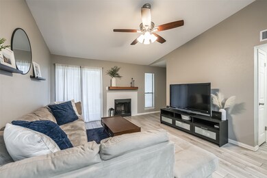 Remolded wood burning fireplace.