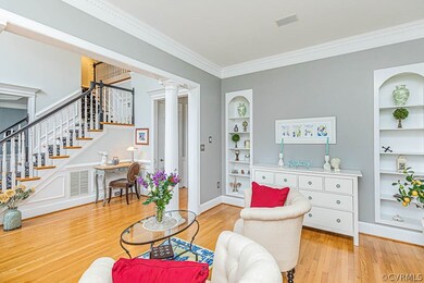 Formal living room with new hardwood floors.