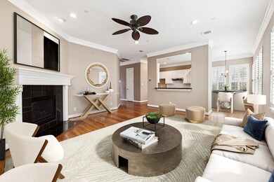 The first floor living area opens to the kitchen a