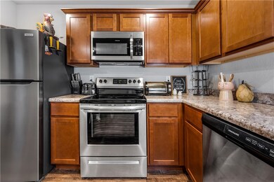 Stainless steel appliances in the kitchen